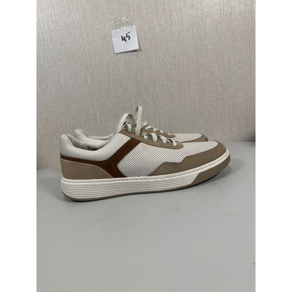 Johnston & Murphy Dawson Moc Toe U-Throat  25-2811  White/Taupe * Men's 12 M